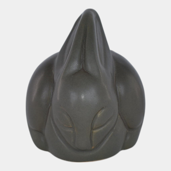 Van Briggle Art Pottery Gray Bunny Rabbit Ceramic Paperweight
