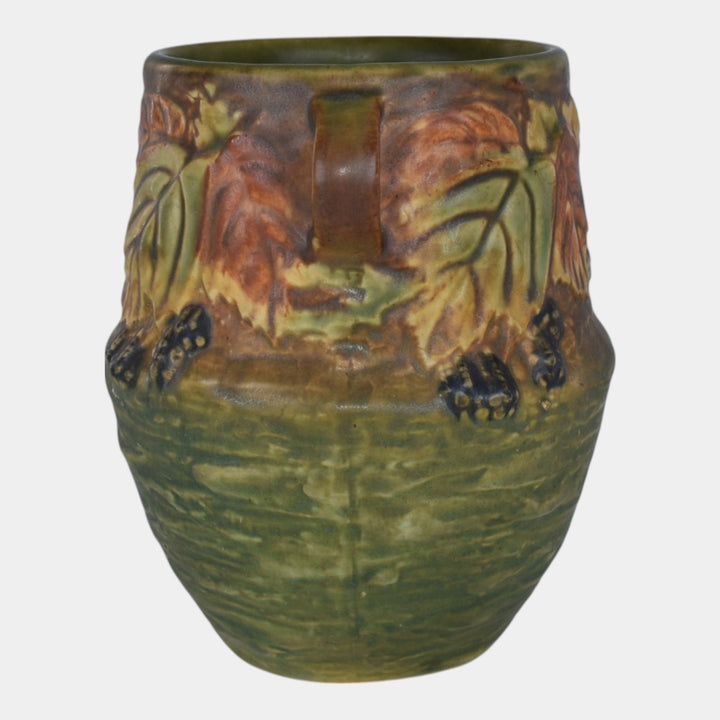Roseville Blackberry Green 1932 Vintage Pottery Ceramic Flower Vase 572-6