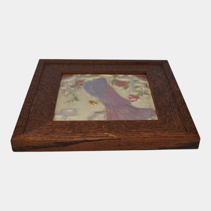Rookwood Faience Vintage Art Pottery Pink Purple Bird Tile 3124Y - Just Art Pottery