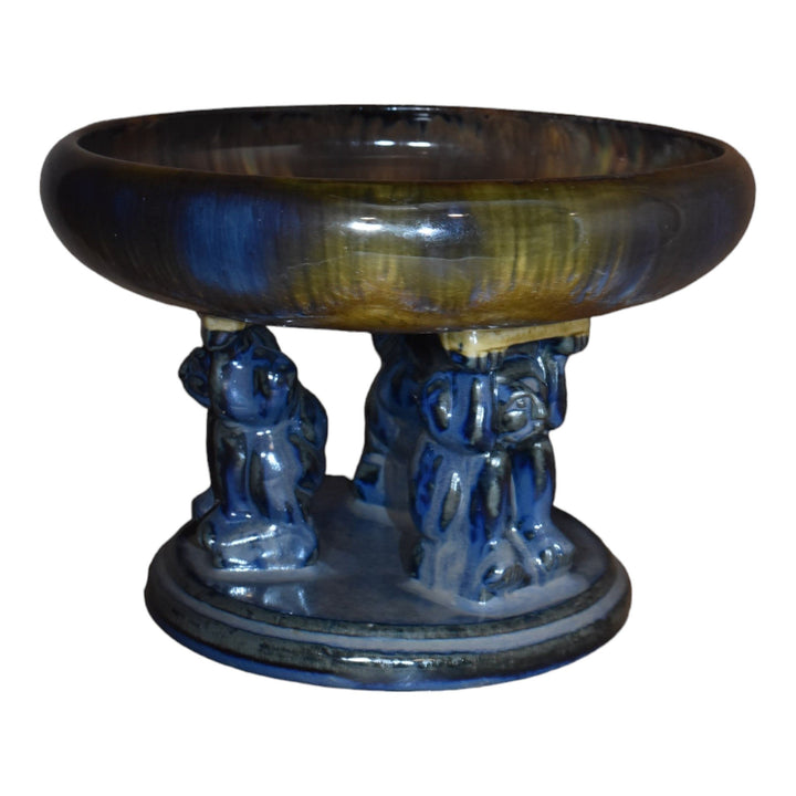 Fulper 1909-17 Vintage Arts And Crafts Pottery Flambe Effigy Bowl 438
