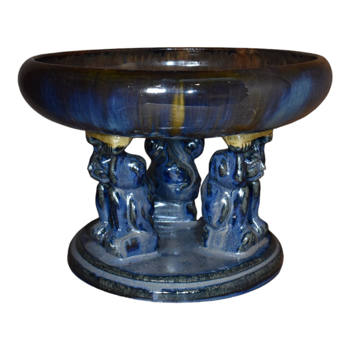 Fulper 1909-17 Vintage Arts And Crafts Pottery Flambe Effigy Bowl 438