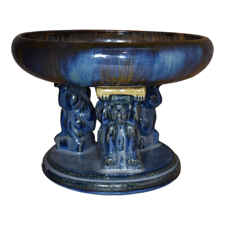 Fulper 1909-17 Vintage Arts And Crafts Pottery Flambe Effigy Bowl 438