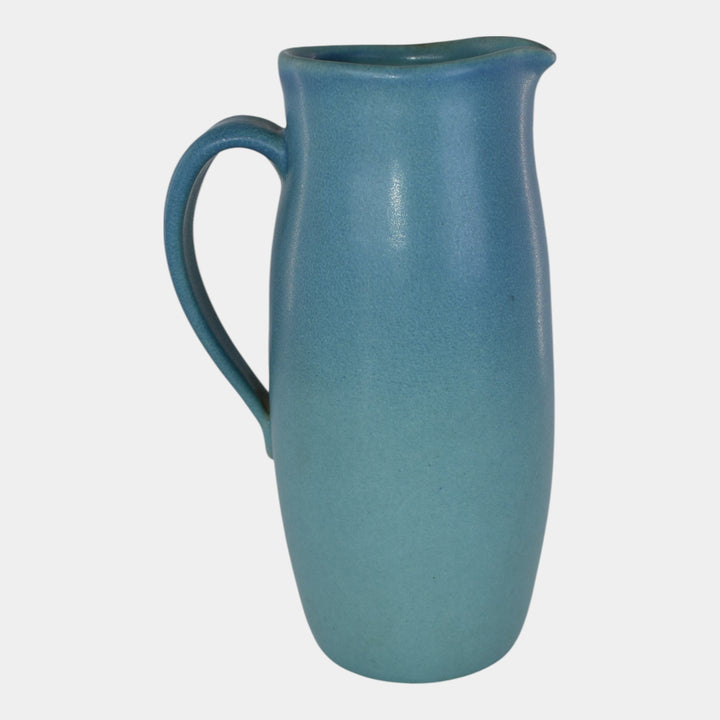 Van Briggle 1930s One of Kind Hand Thrown Art Pottery Blue Pitcher Wills