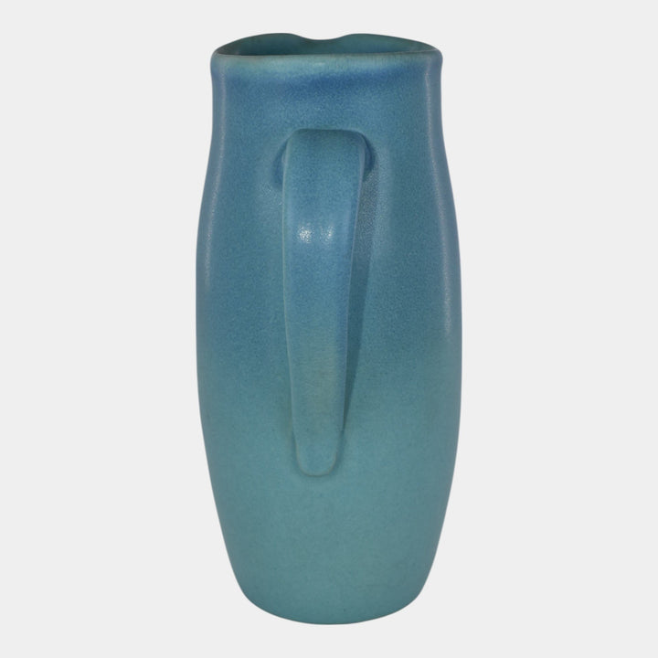 Van Briggle 1930s One of Kind Hand Thrown Art Pottery Blue Pitcher Wills