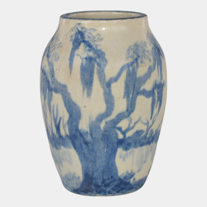 Door Studio Art Pottery 2007 Moss Laden Tree Scenic Vase