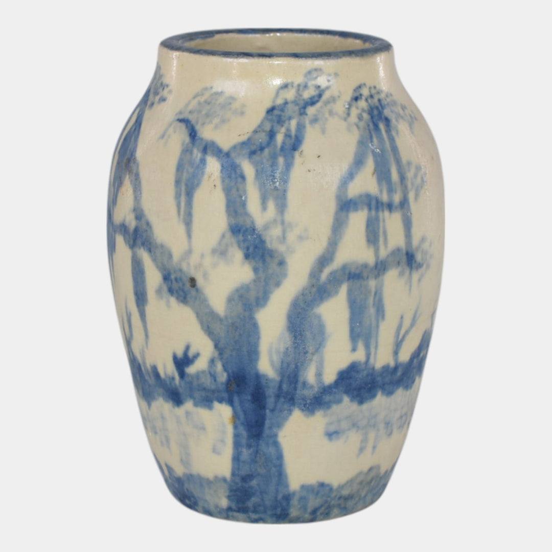 Door Studio Art Pottery 2007 Moss Laden Tree Scenic Vase