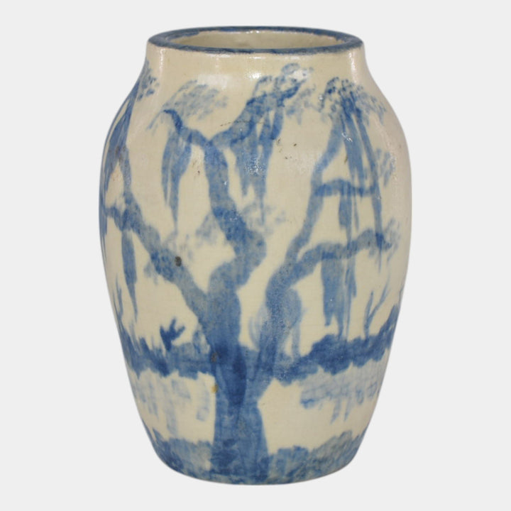 Door Studio Art Pottery 2007 Moss Laden Tree Scenic Vase