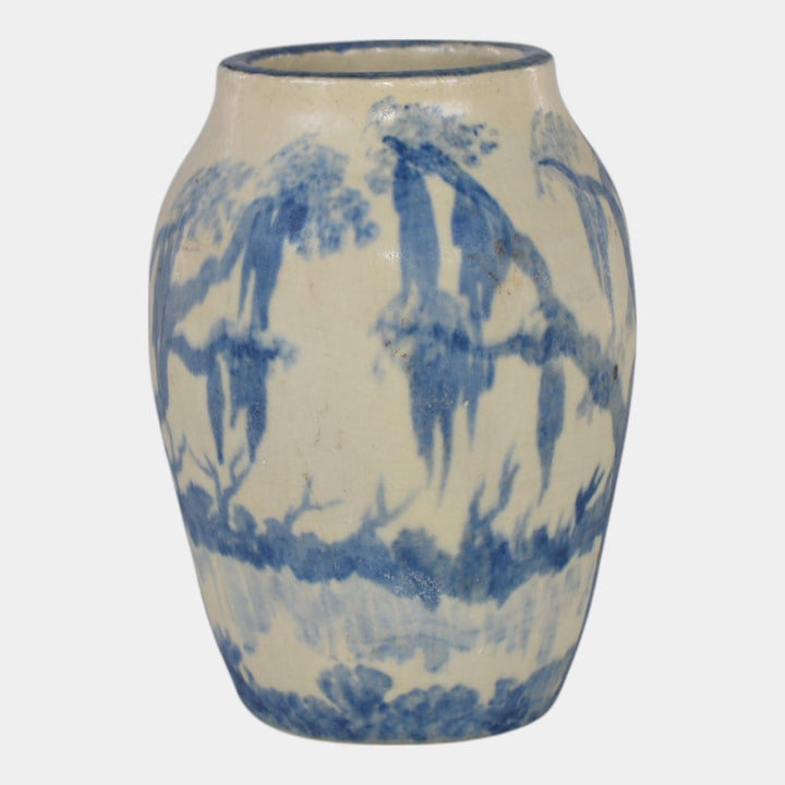 Door Studio Art Pottery 2007 Moss Laden Tree Scenic Vase