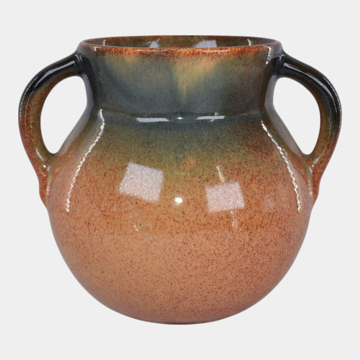 Pittsville Wisconsin Art Pottery Orange Peach Skin Vintage Ceramic Vase 111