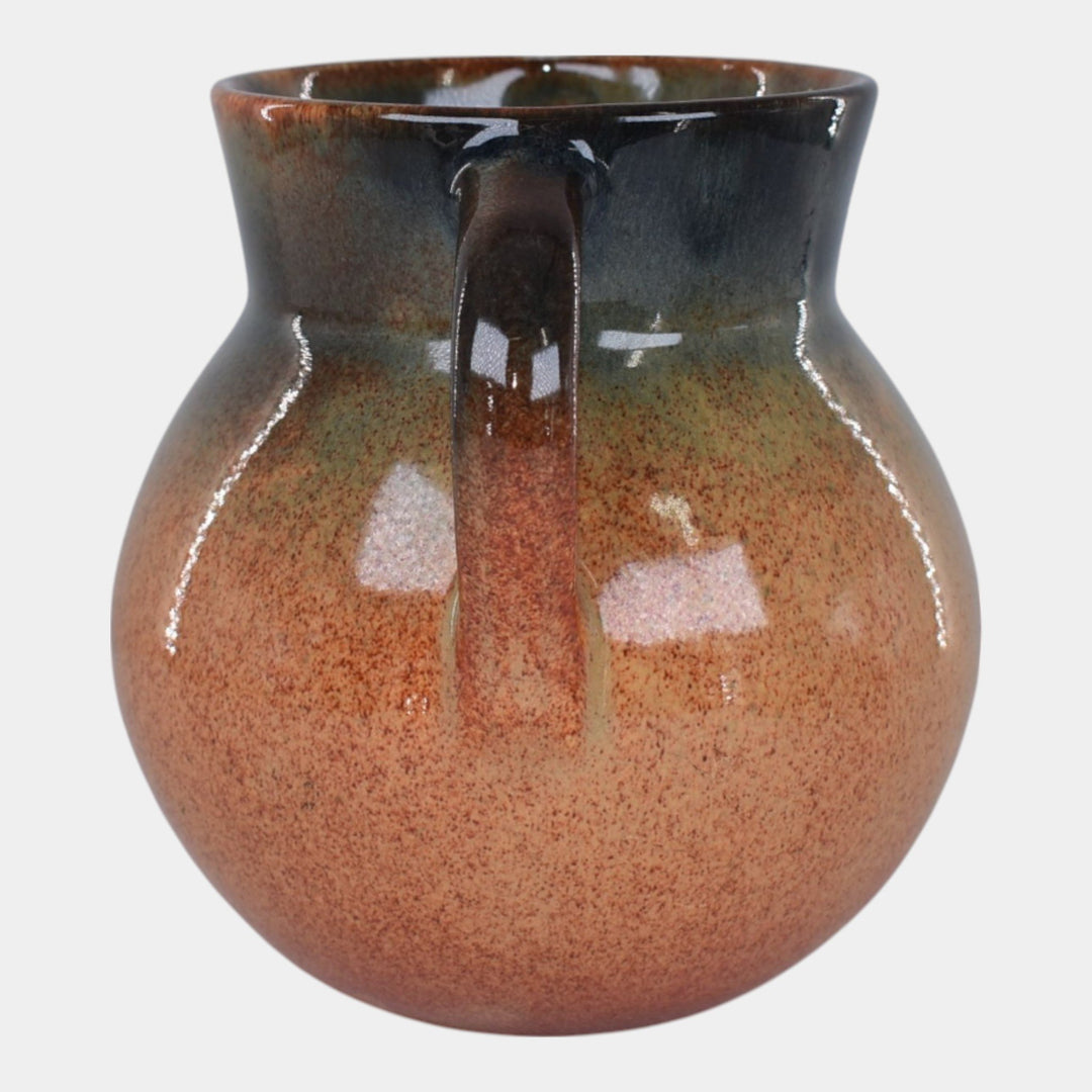 Pittsville Wisconsin Art Pottery Orange Peach Skin Vintage Ceramic Vase 111
