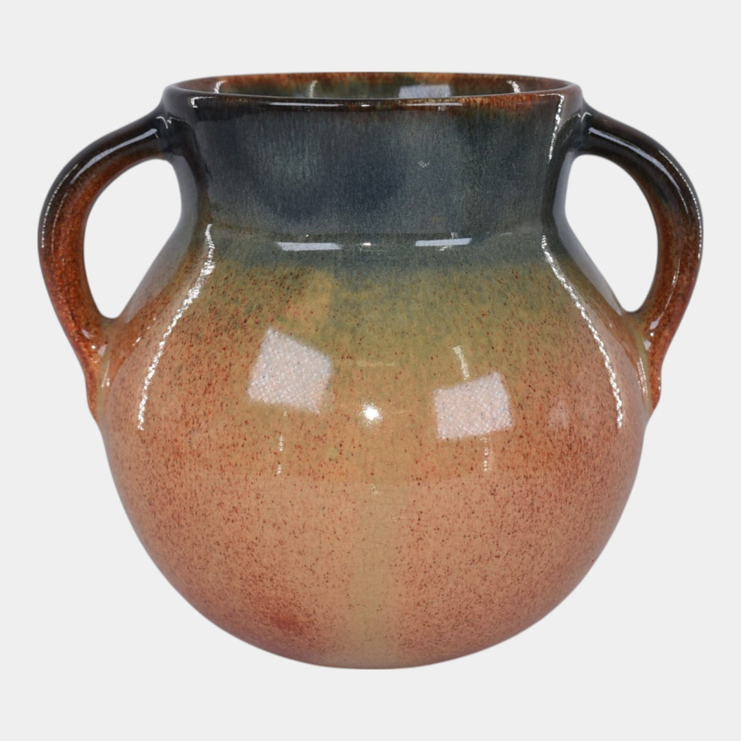 Pittsville Wisconsin Art Pottery Orange Peach Skin Vintage Ceramic Vase 111
