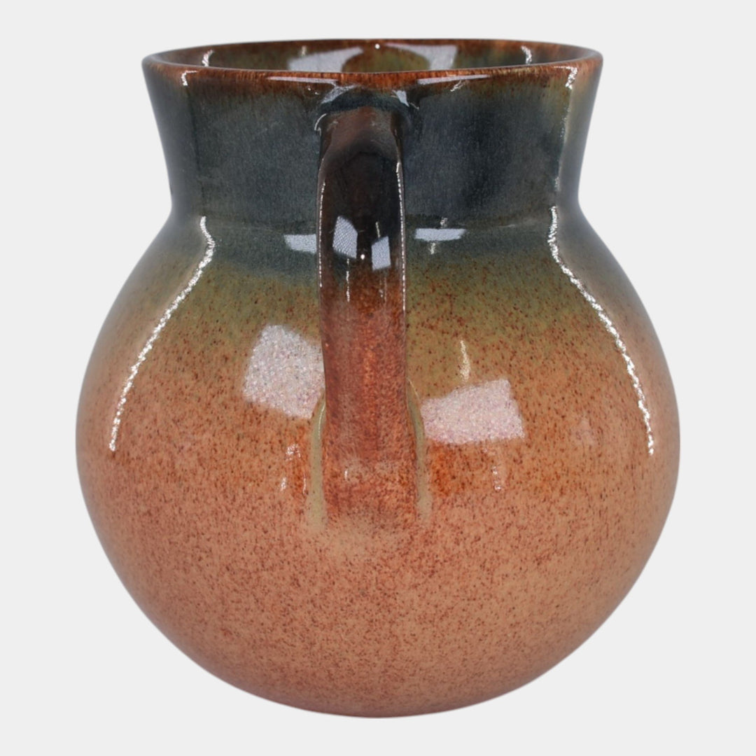 Pittsville Wisconsin Art Pottery Orange Peach Skin Vintage Ceramic Vase 111