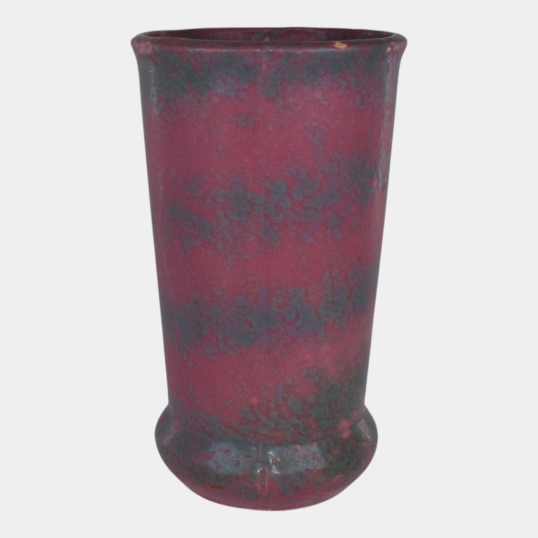 Burley Winter 1930s Vintage Art Deco Pottery Mottled Red Ceramic Vase