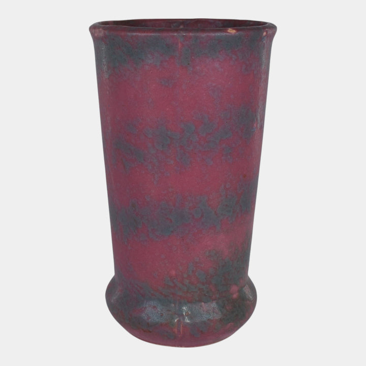 Burley Winter 1930s Vintage Art Deco Pottery Mottled Red Ceramic Vase