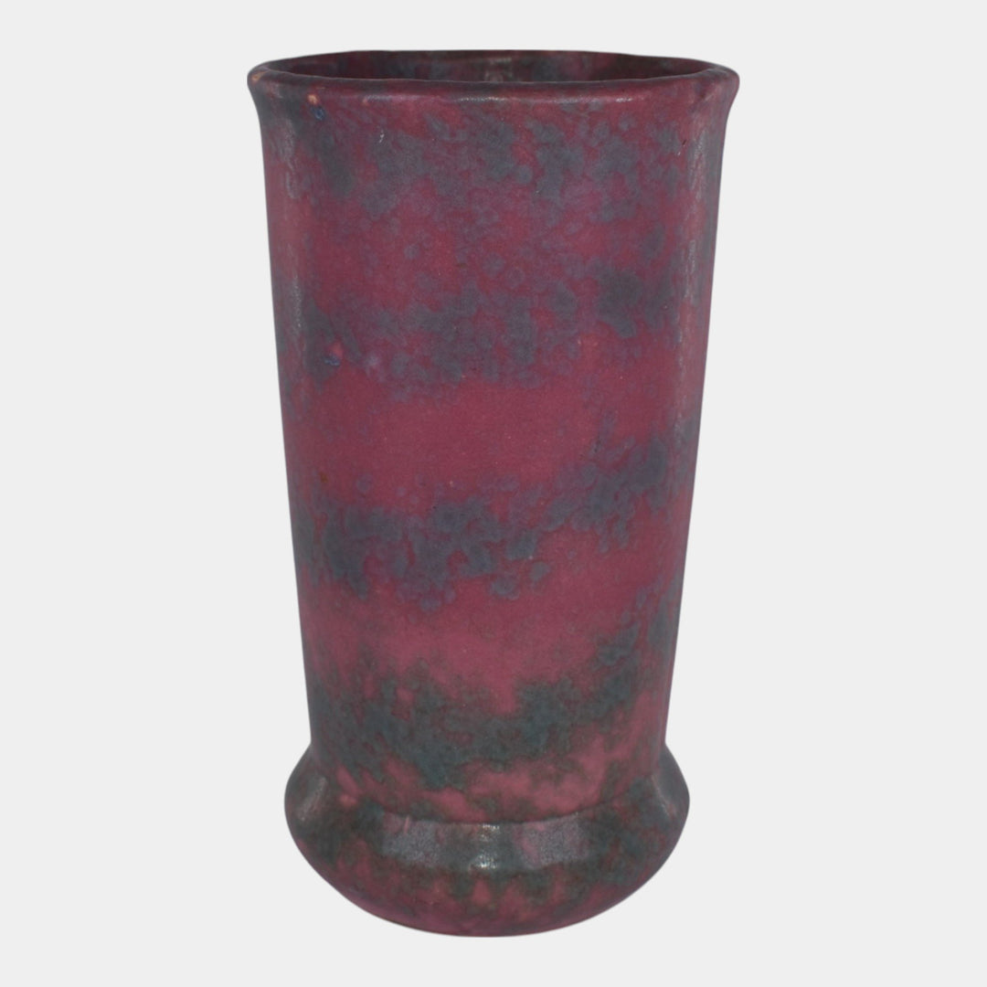 Burley Winter 1930s Vintage Art Deco Pottery Mottled Red Ceramic Vase