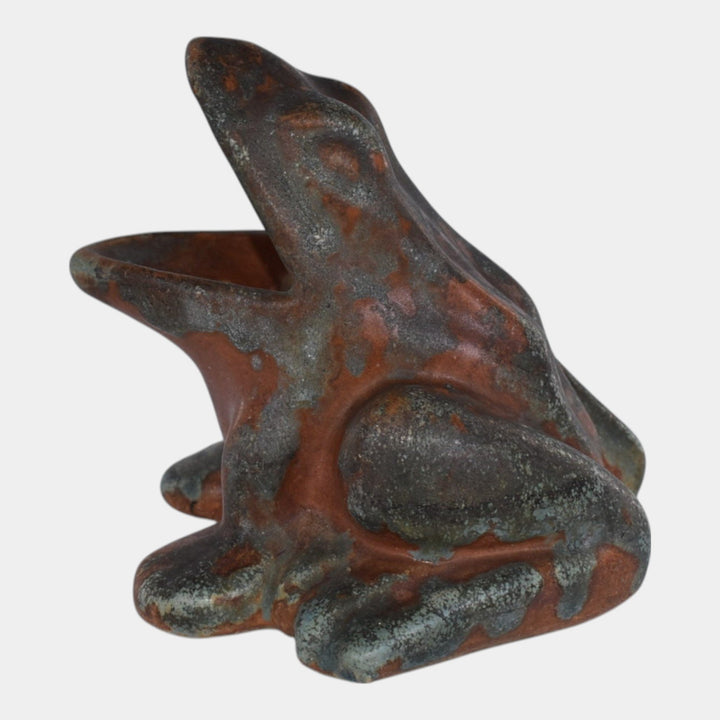 Burley Winter 1930s Art Pottery Mottled Brown Green Figural Frog