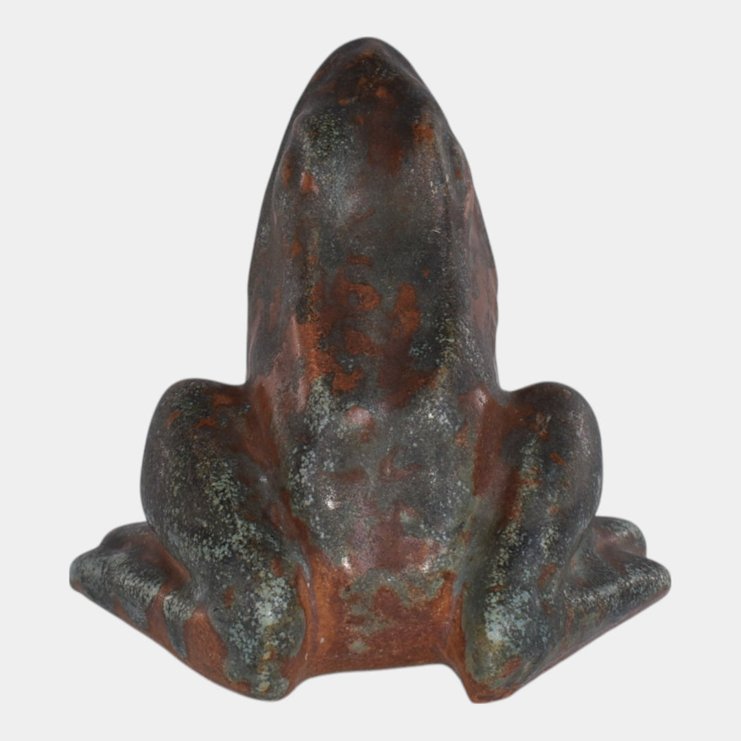 Burley Winter 1930s Art Pottery Mottled Brown Green Figural Frog