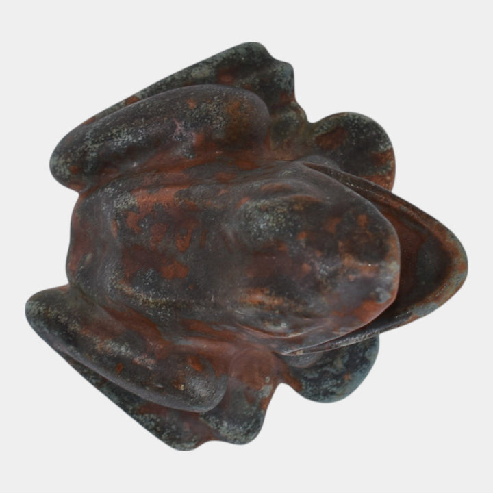 Burley Winter 1930s Art Pottery Mottled Brown Green Figural Frog