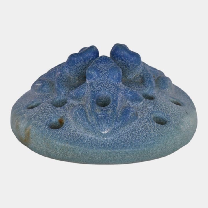Van Briggle Late Teens Vintage Arts And Crafts Pottery Blue Ceramic Flower Frog