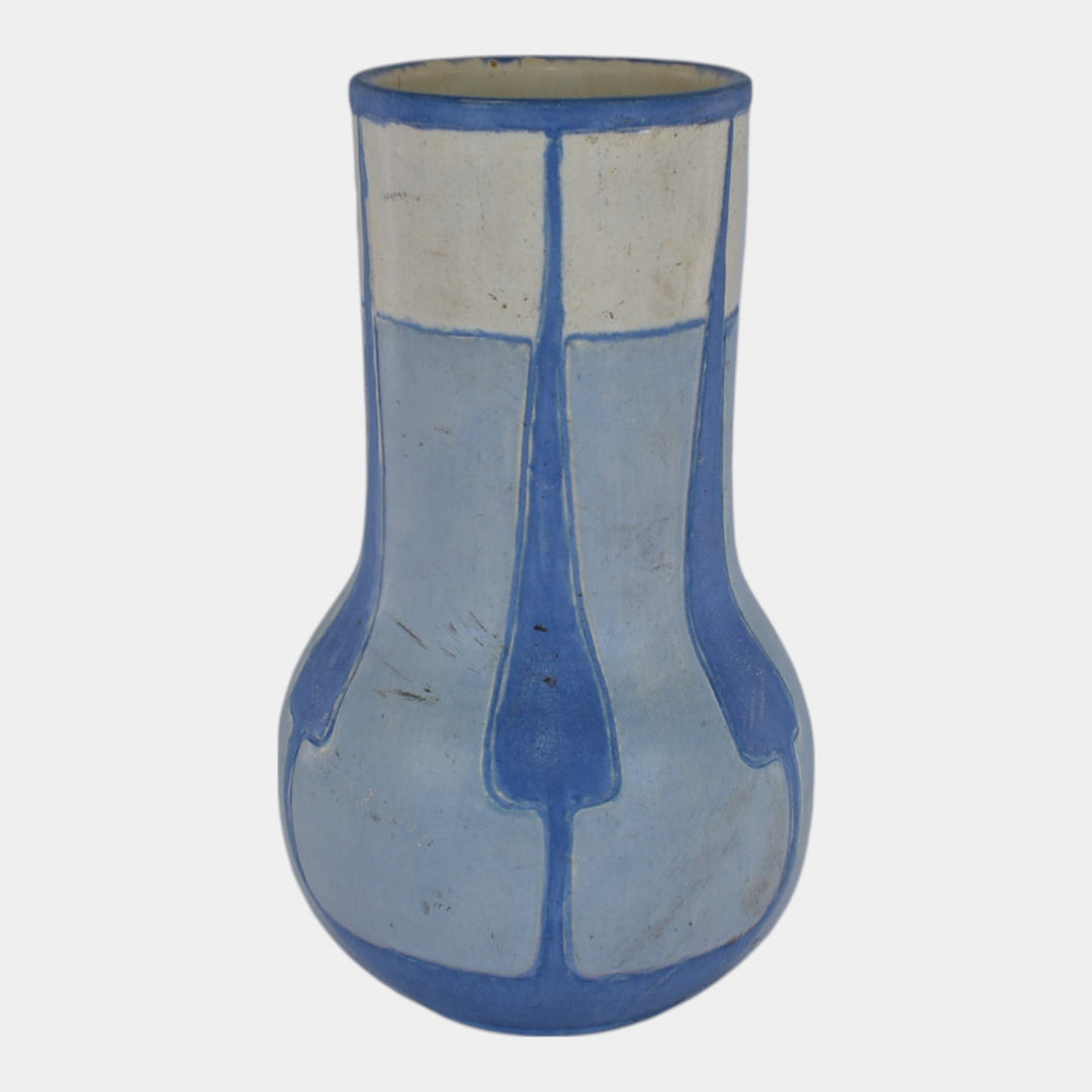 Door Studio Art Pottery 2013 Hand Thrown Blue Arts And Crafts Style Vase