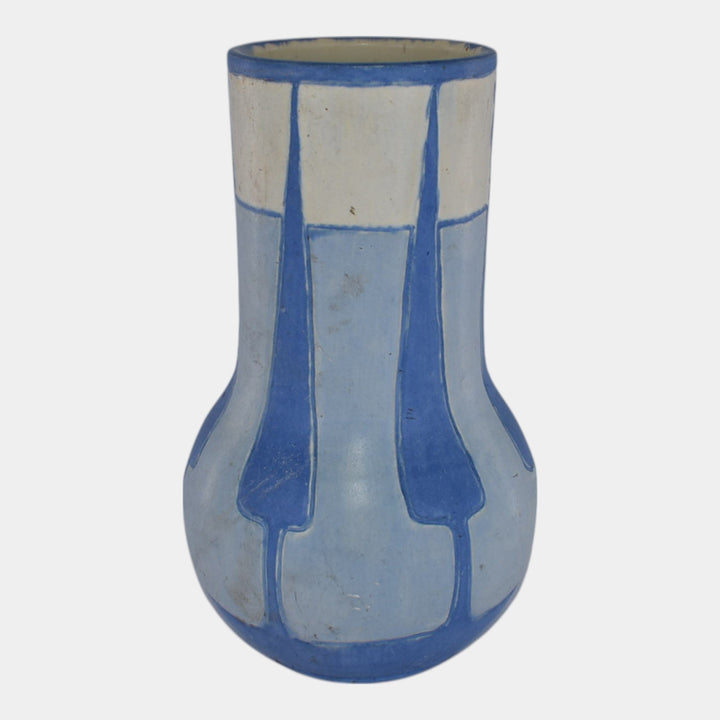 Door Studio Art Pottery 2013 Hand Thrown Blue Arts And Crafts Style Vase