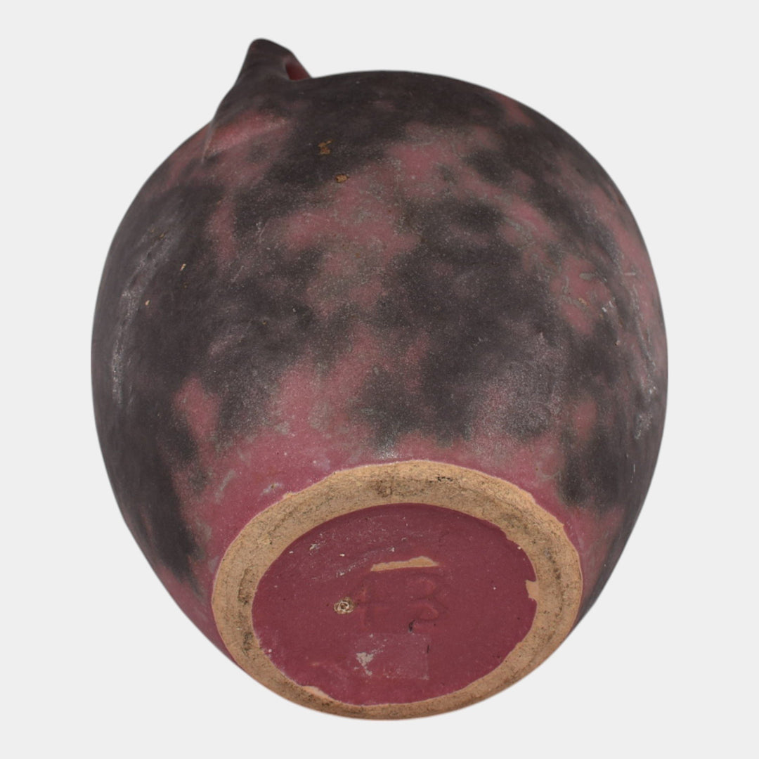Burley Winter 1930s Vintage Art Pottery Mottled Purple Art Deco Vase 43