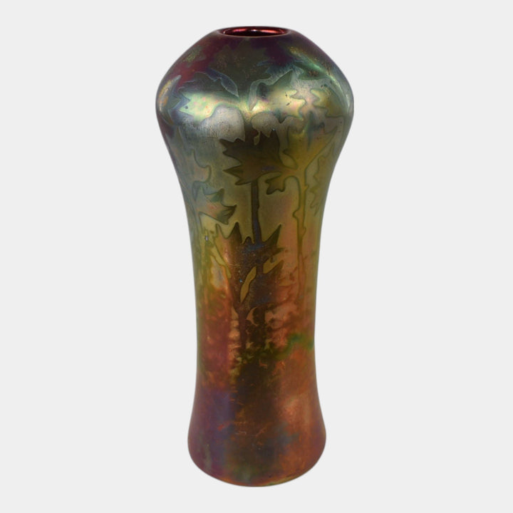 Weller Sicard 1902-07 Art Nouveau Pottery Iridescent Luster Ceramic Vase - Just Art Pottery