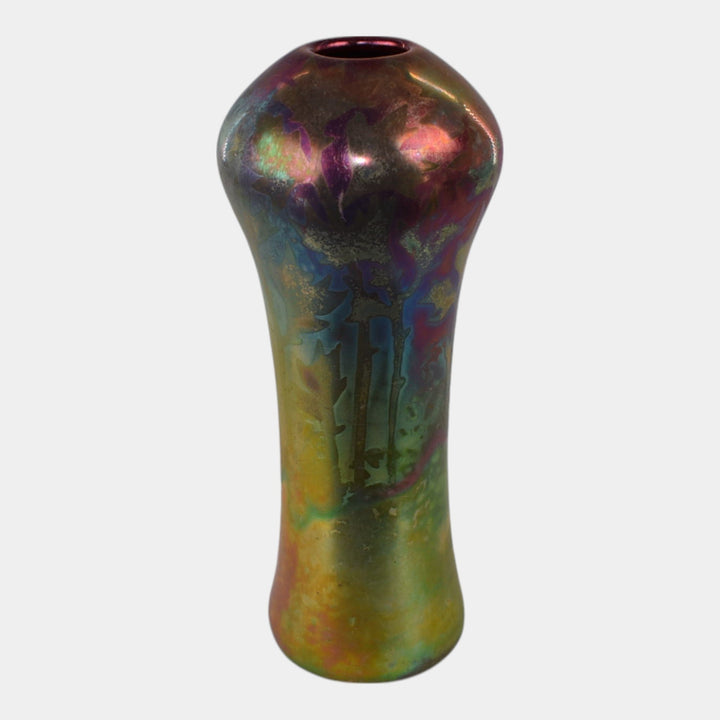 Weller Sicard 1902-07 Art Nouveau Pottery Iridescent Luster Ceramic Vase - Just Art Pottery