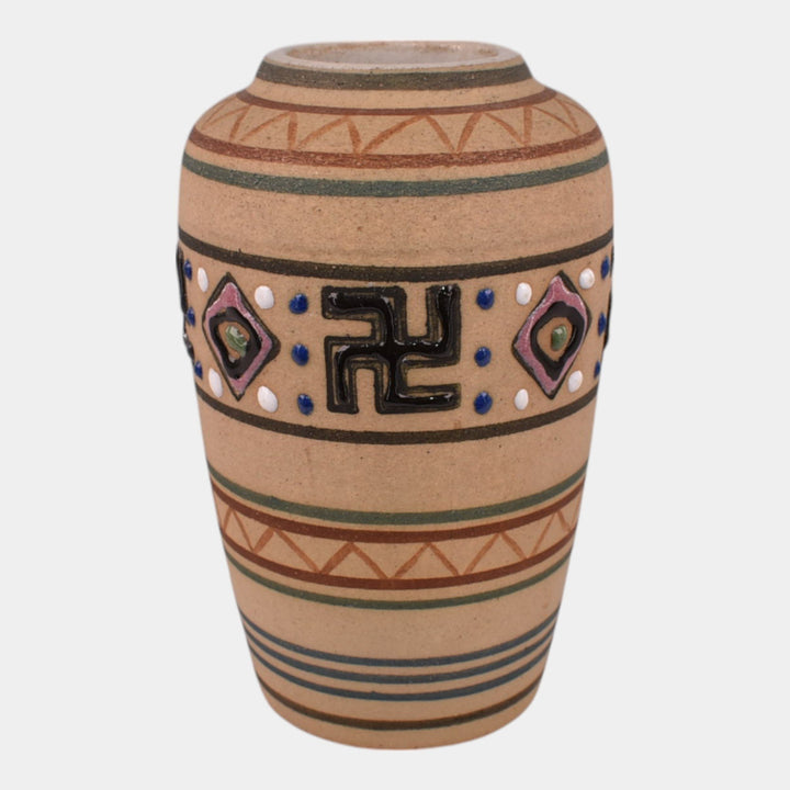 Brush McCoy Zuniart 1924 Art Pottery Native American Design Ceramic Vase 052 - Just Art Pottery