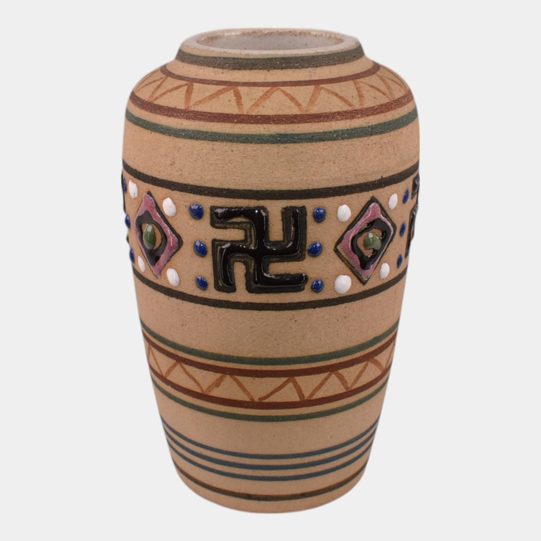 Brush McCoy Zuniart 1924 Art Pottery Native American Design Ceramic Vase 052 - Just Art Pottery