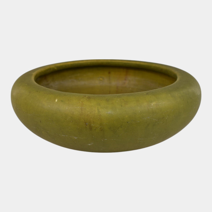 Roseville Early Carnelian Vintage 1916 Pottery Matte Green Arts & Crafts Bowl