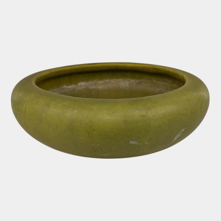 Roseville Early Carnelian Vintage 1916 Pottery Matte Green Arts & Crafts Bowl