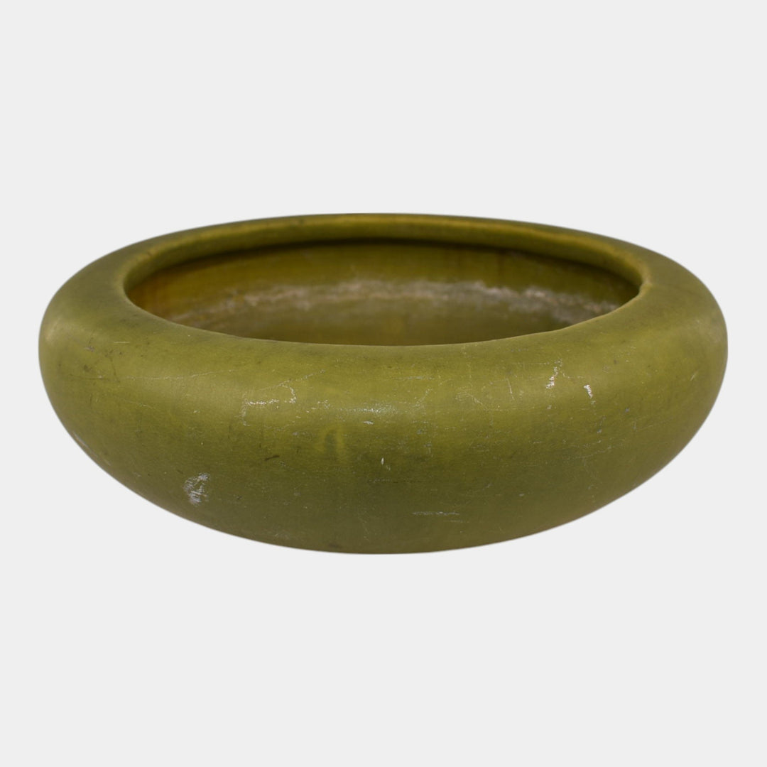 Roseville Early Carnelian Vintage 1916 Pottery Matte Green Arts & Crafts Bowl