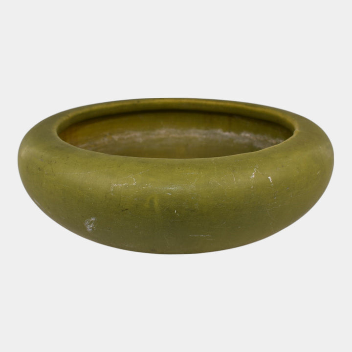 Roseville Early Carnelian Vintage 1916 Pottery Matte Green Arts & Crafts Bowl
