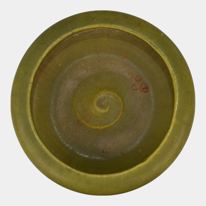Roseville Early Carnelian Vintage 1916 Pottery Matte Green Arts & Crafts Bowl