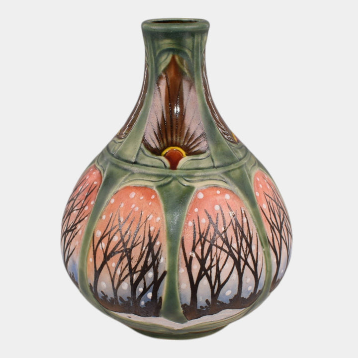 Calmwater Designs Stephanie Young Studio Art Pottery Scenic Winter Vase