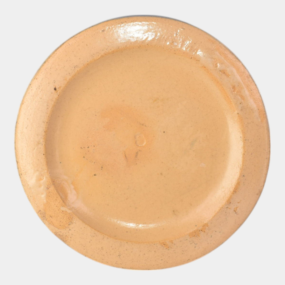 Roseville Aztec 1905 Pottery Blue Squeeze Bag Design Floral Vase 2-11