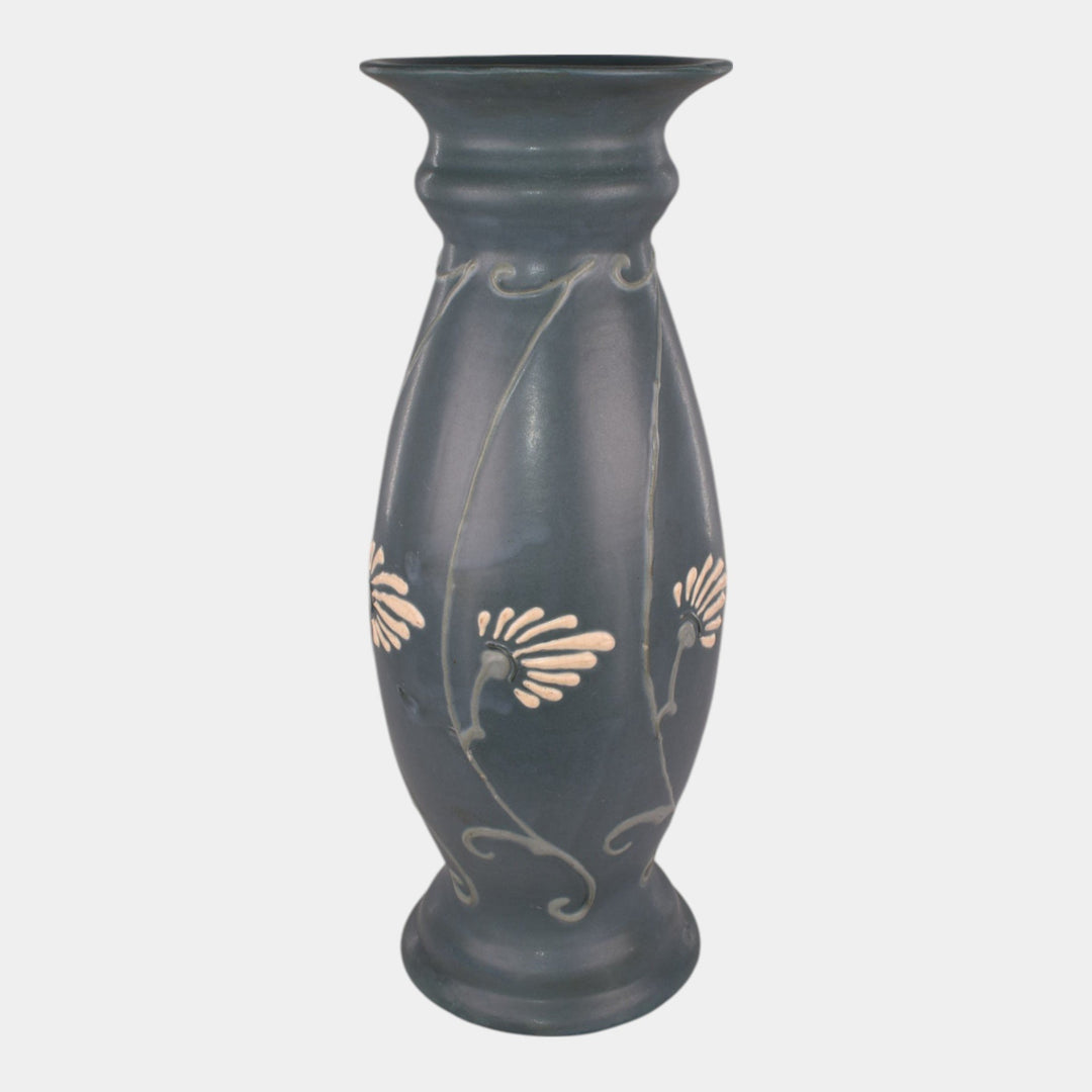 Roseville Aztec Blue 1905 Vintage Arts And Crafts Pottery Ceramic Vase 7