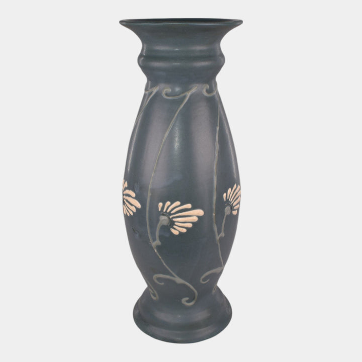 Roseville Aztec Blue 1905 Vintage Arts And Crafts Pottery Ceramic Vase 7