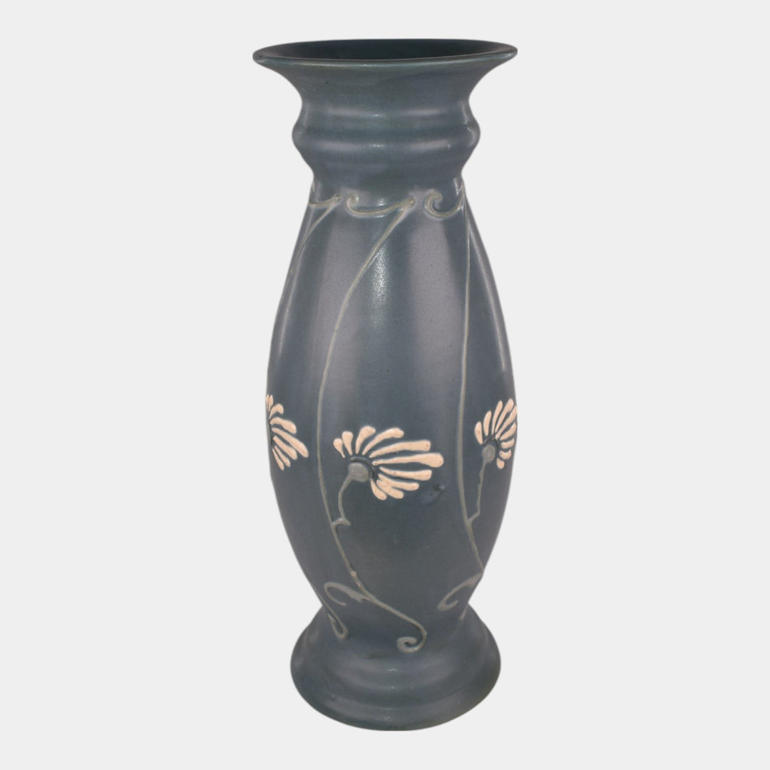 Roseville Aztec Blue 1905 Vintage Arts And Crafts Pottery Ceramic Vase 7