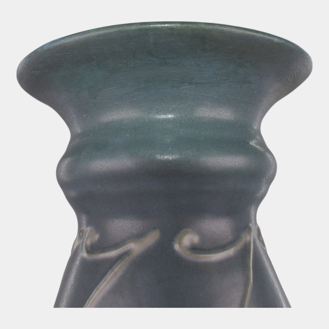 Roseville Aztec Blue 1905 Vintage Arts And Crafts Pottery Ceramic Vase 7