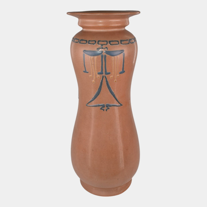 Roseville Aztec Brown 1905 Vintage Arts And Crafts Pottery Ceramic Vase 8 - Just Art Pottery