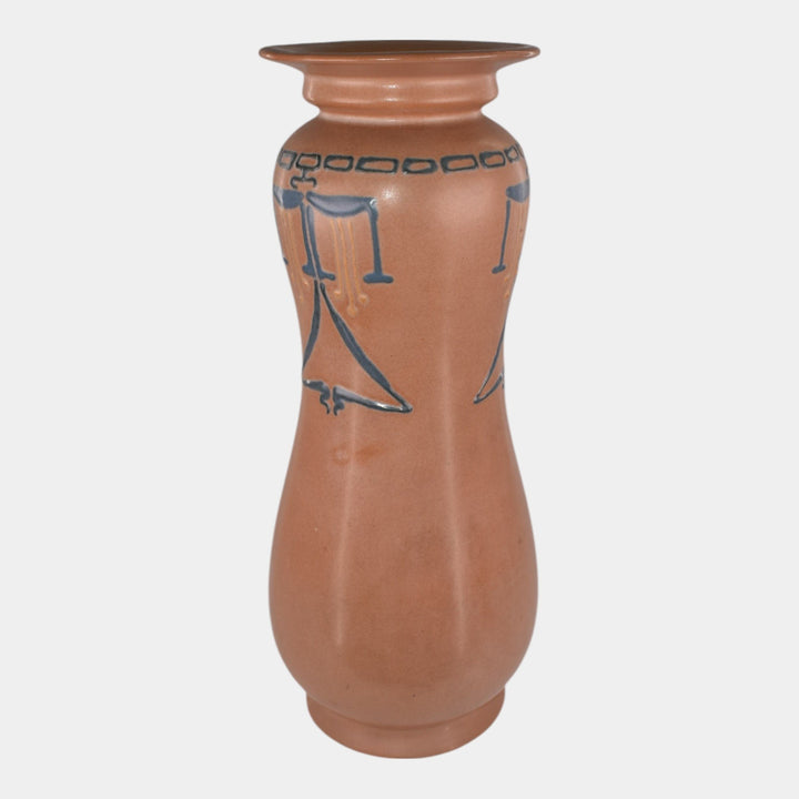 Roseville Aztec Brown 1905 Vintage Arts And Crafts Pottery Ceramic Vase 8 - Just Art Pottery