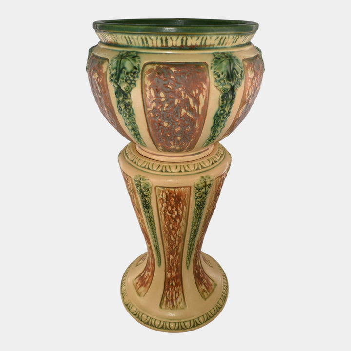 Roseville Florentine II 1933 Vintage Art Pottery Jardiniere Pedestal 602
