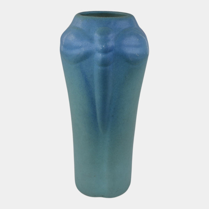 Van Briggle 1920s Vintage Arts And Crafts Pottery Blue Dragonfly Vase 792