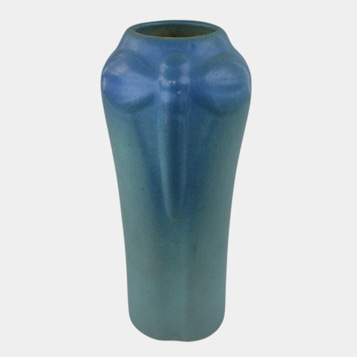 Van Briggle 1920s Vintage Arts And Crafts Pottery Blue Dragonfly Vase 792