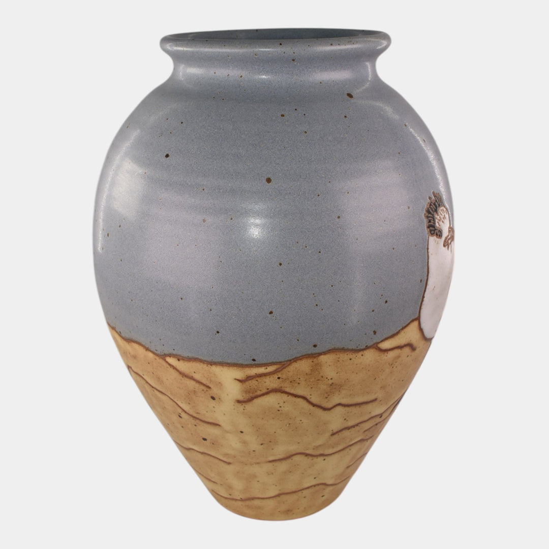 Common Ground Eric Olson 2005 Studio Art Pottery Royal Terns Seabird Vase - Just Art Pottery