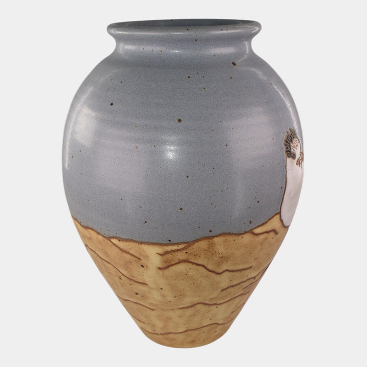 Common Ground Eric Olson 2005 Studio Art Pottery Royal Terns Seabird Vase - Just Art Pottery
