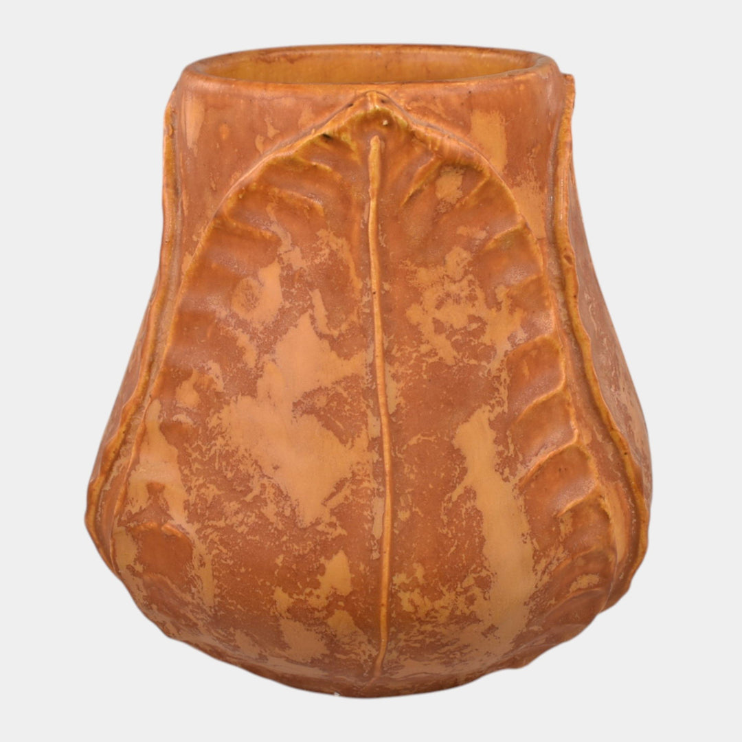 Ephraim Faience Art Pottery Matte Yellow Begonia Vase Scott Draves - Just Art Pottery