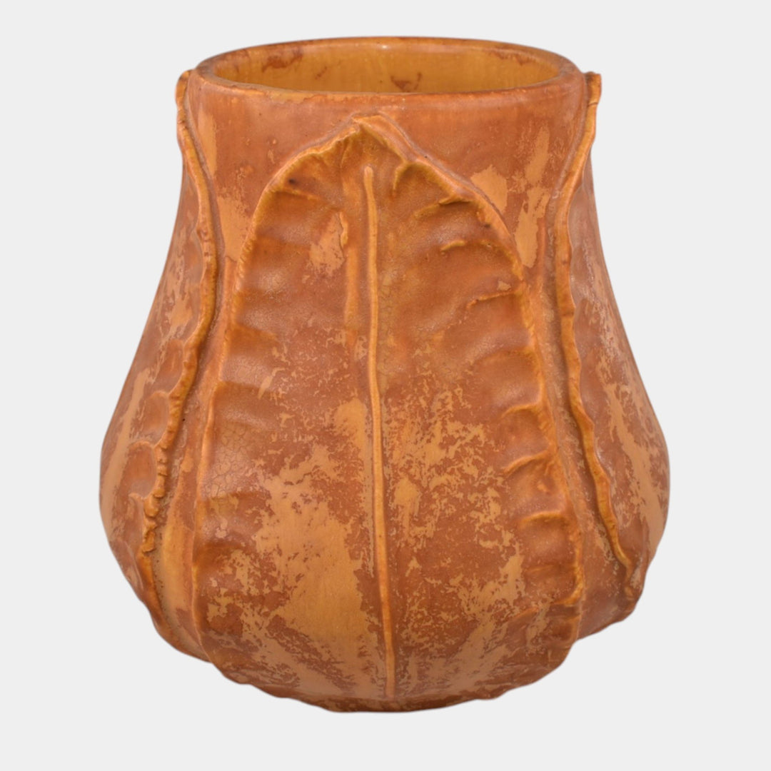 Ephraim Faience Art Pottery Matte Yellow Begonia Vase Scott Draves - Just Art Pottery